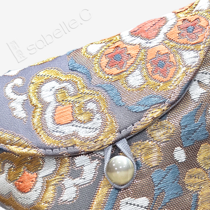Lotus Tang Brocade Pouch -「鎏金寶相纏枝」唐錦斜挎包