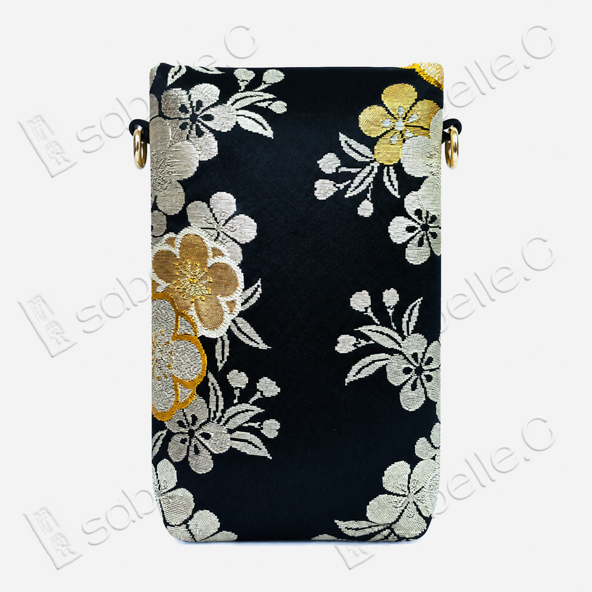 Ink Cherry Gilded Tang Brocade Pouch -「墨櫻金縷」唐錦斜挎包