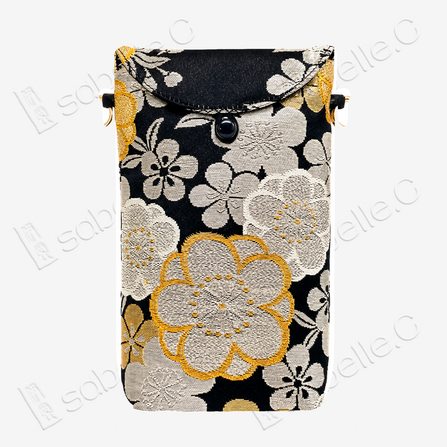 Ink Cherry Gilded Tang Brocade Pouch -「墨櫻金縷」唐錦斜挎包