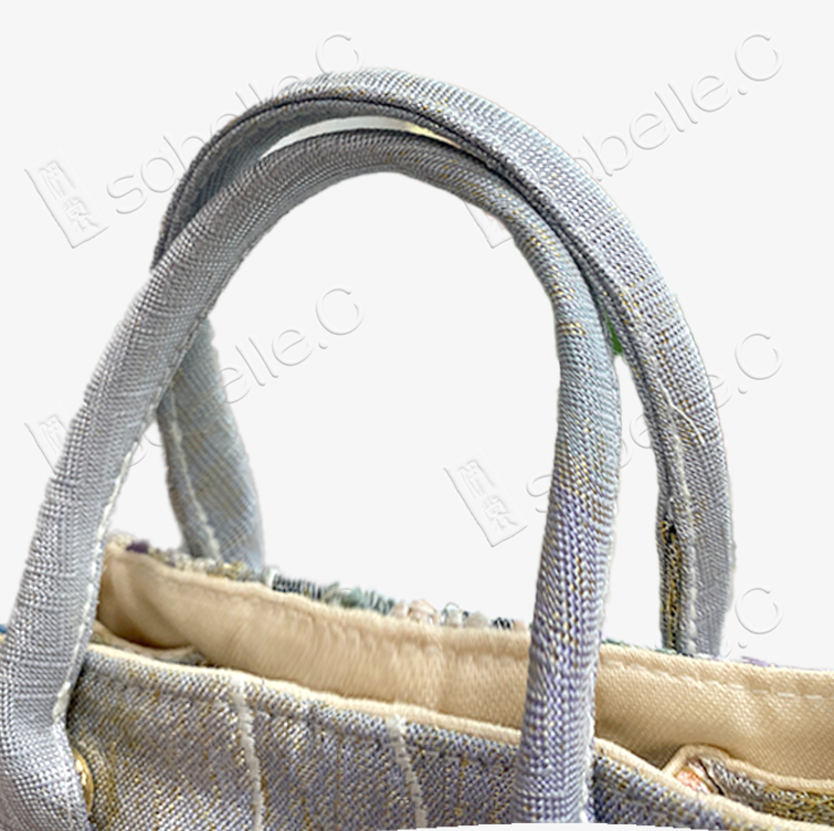 Silver Fan Peony Tang Brocade Tote - 「銀扇松華」唐錦托特包
