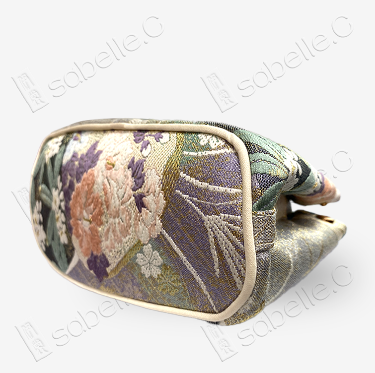 Silver Fan Peony Tang Brocade Tote - 「銀扇松華」唐錦托特包
