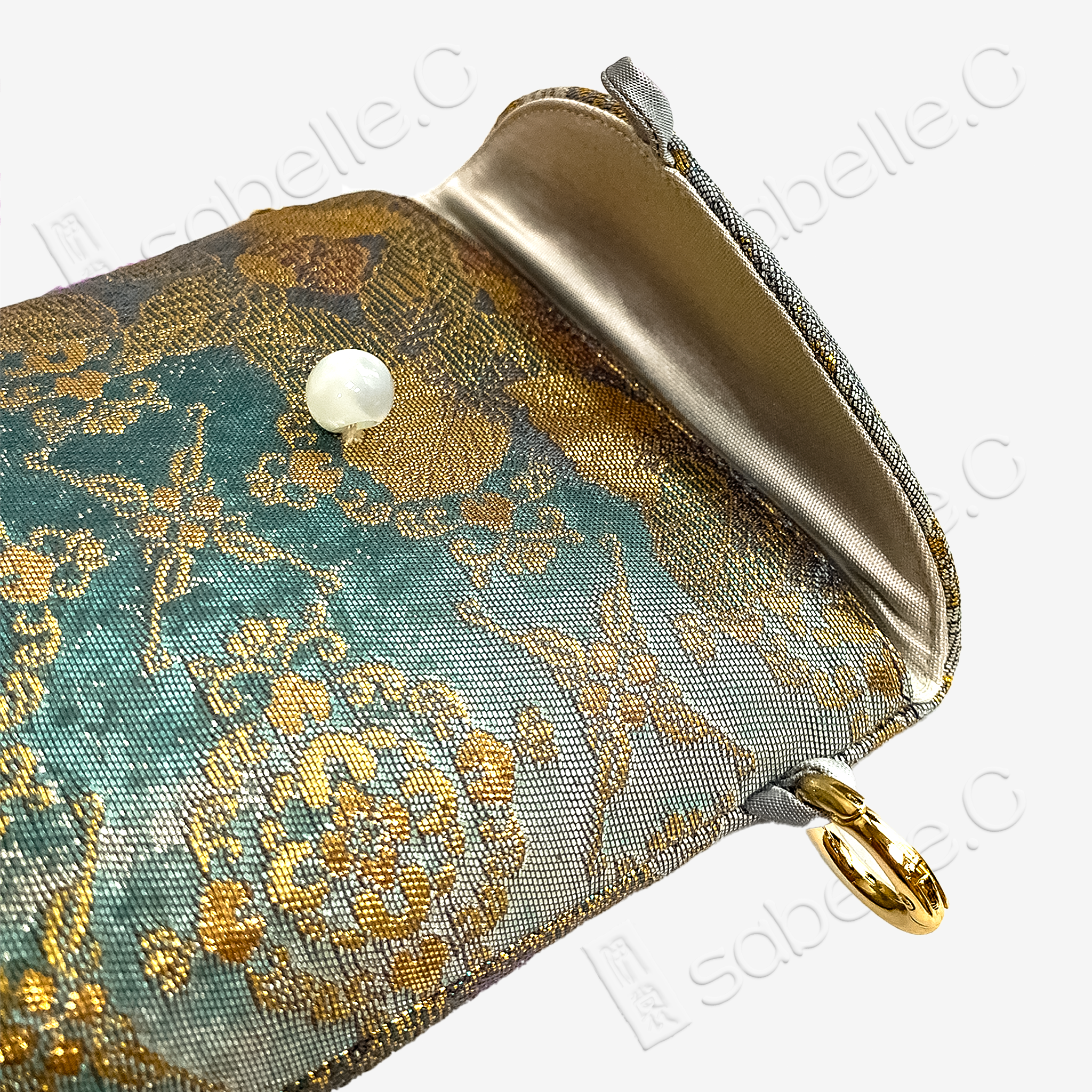 Lapis Treasure Bloom Tang Pouch - 「青曜寶相」唐錦斜挎包