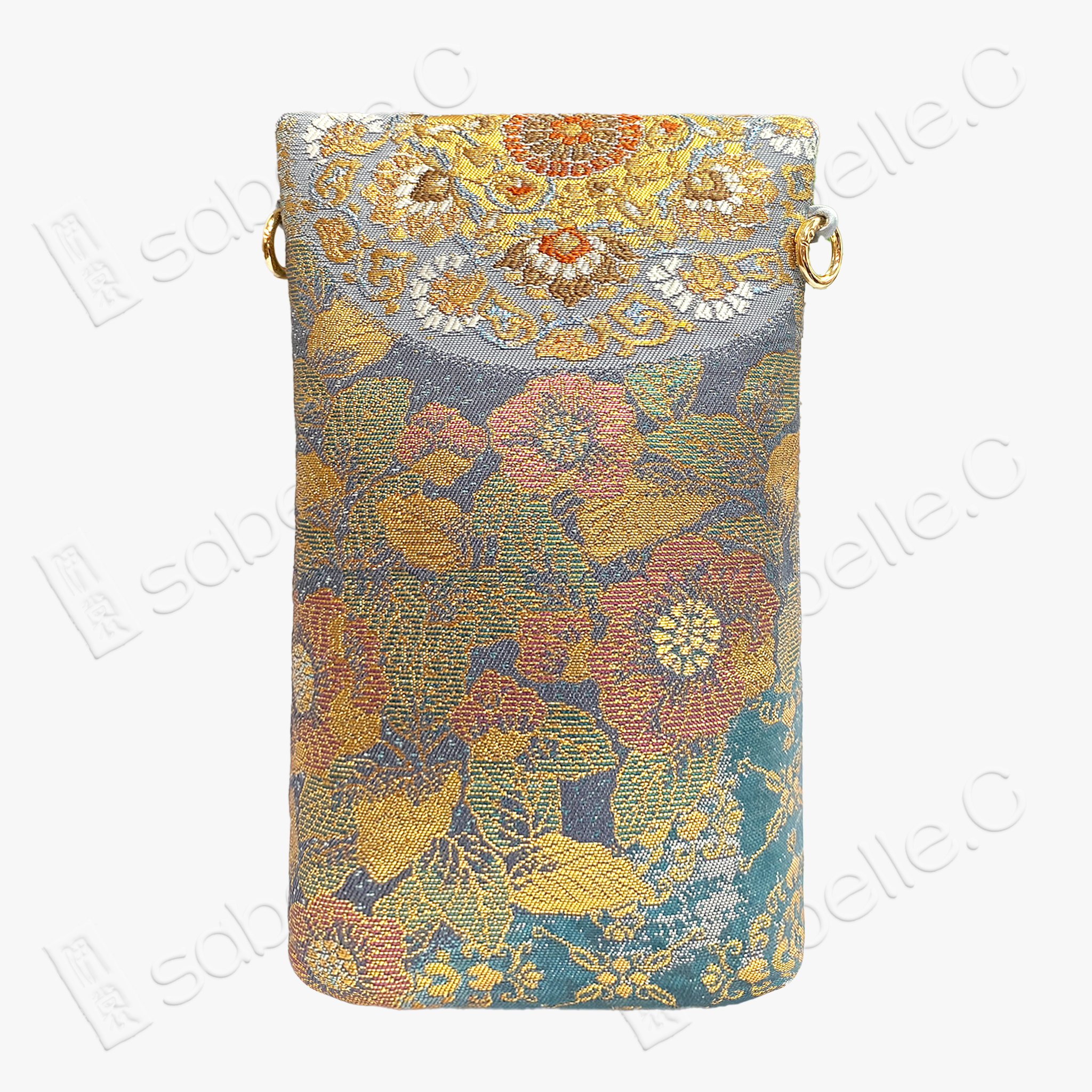 Lapis Treasure Bloom Tang Pouch - 「青曜寶相」唐錦斜挎包