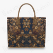 Indigo Rose Large Tang Brocade Tote - 「青黛金薔」唐錦通勤托特包