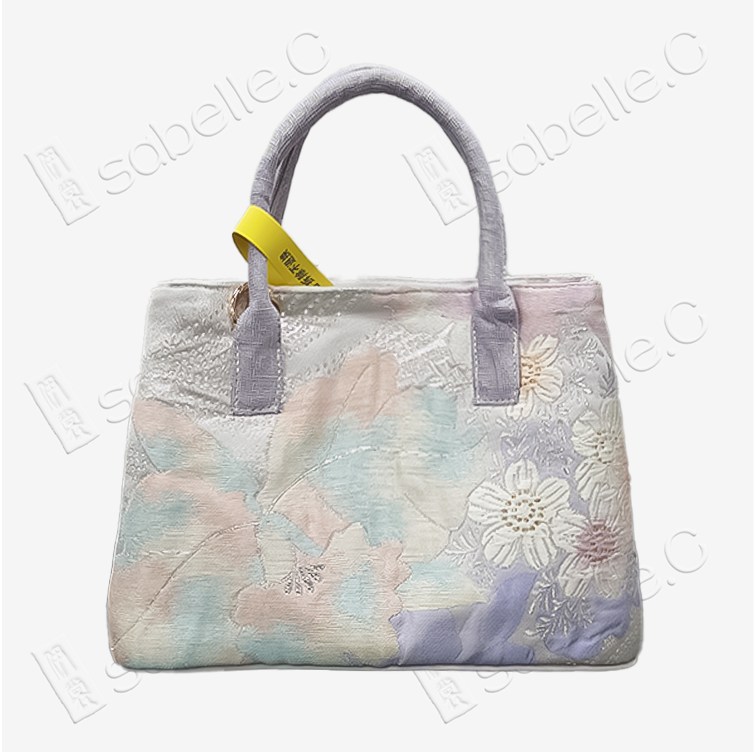 Pastel Floral Tang Brocade Tote - 「柔花」 暈染莫蘭迪色唐錦手提包