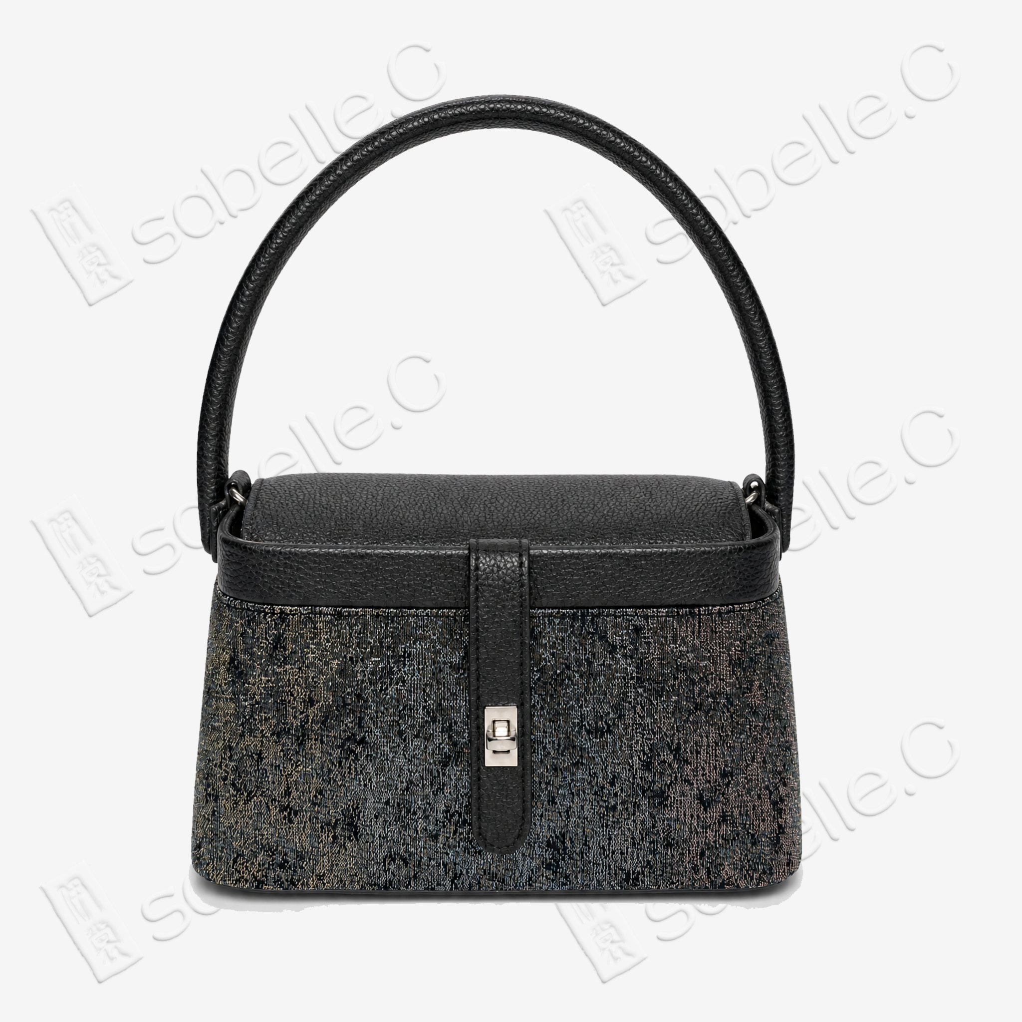 Tang Brocade & Lambskin Mini Handbag - 唐錦小羊皮手提小方包