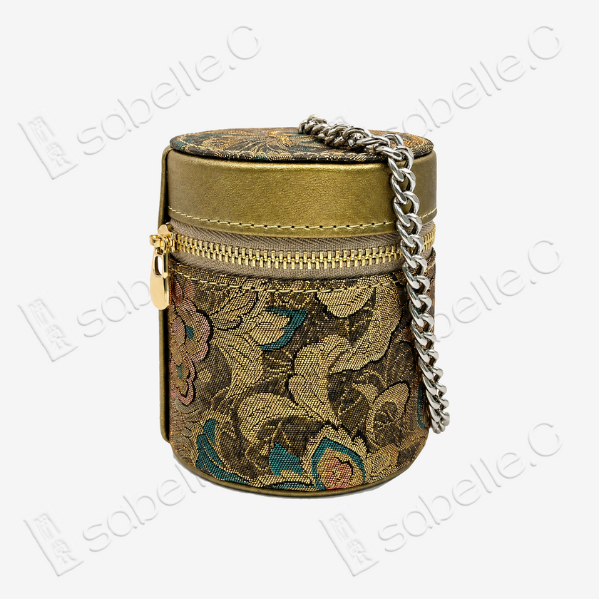 Tang Brocade Lambskin Cylinder Bag - 唐錦小羊皮圓筒包