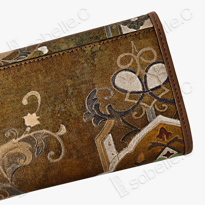 Kesi Leather‑Trim Clutch - 緙絲牛皮手拿包