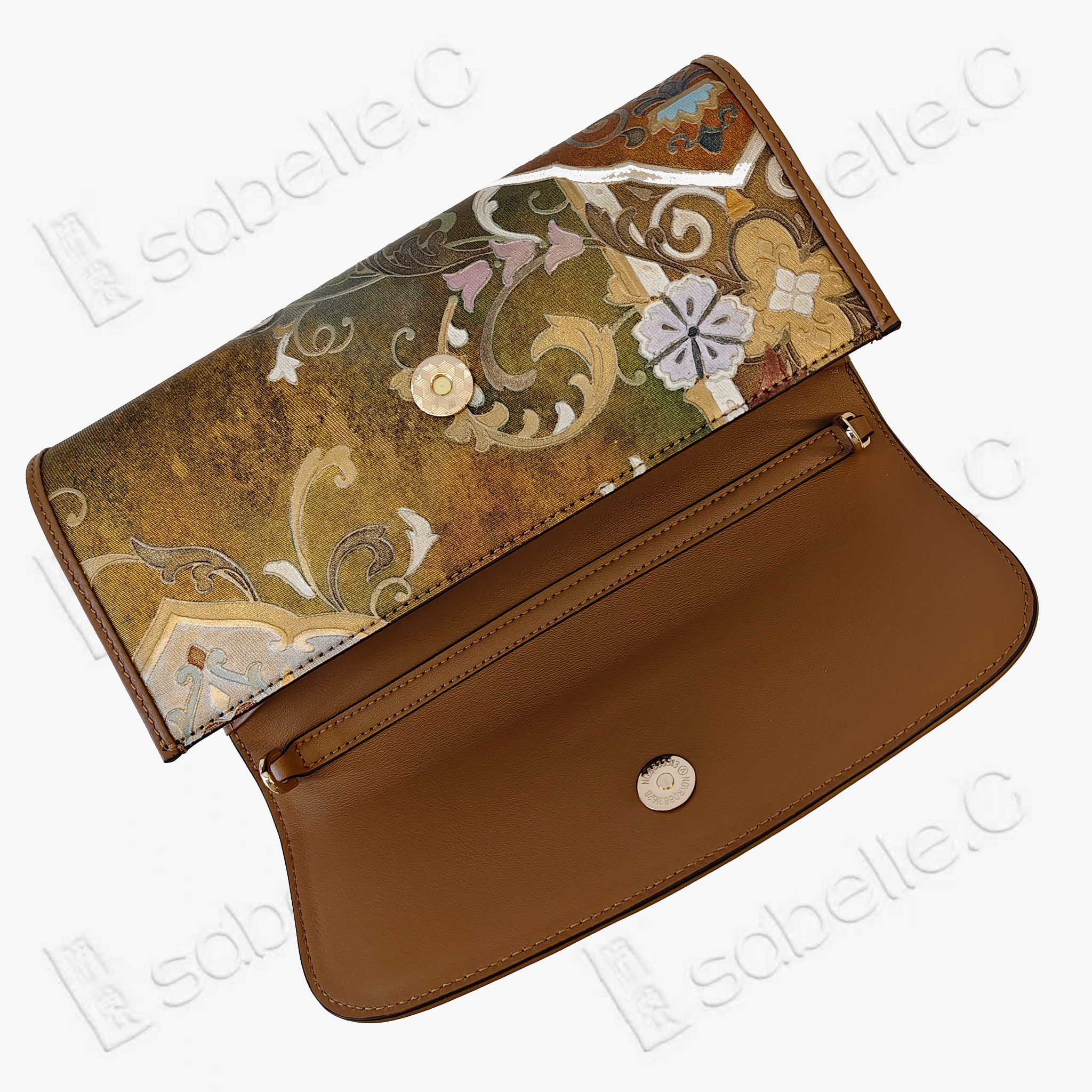 Kesi Leather‑Trim Clutch - 緙絲牛皮手拿包