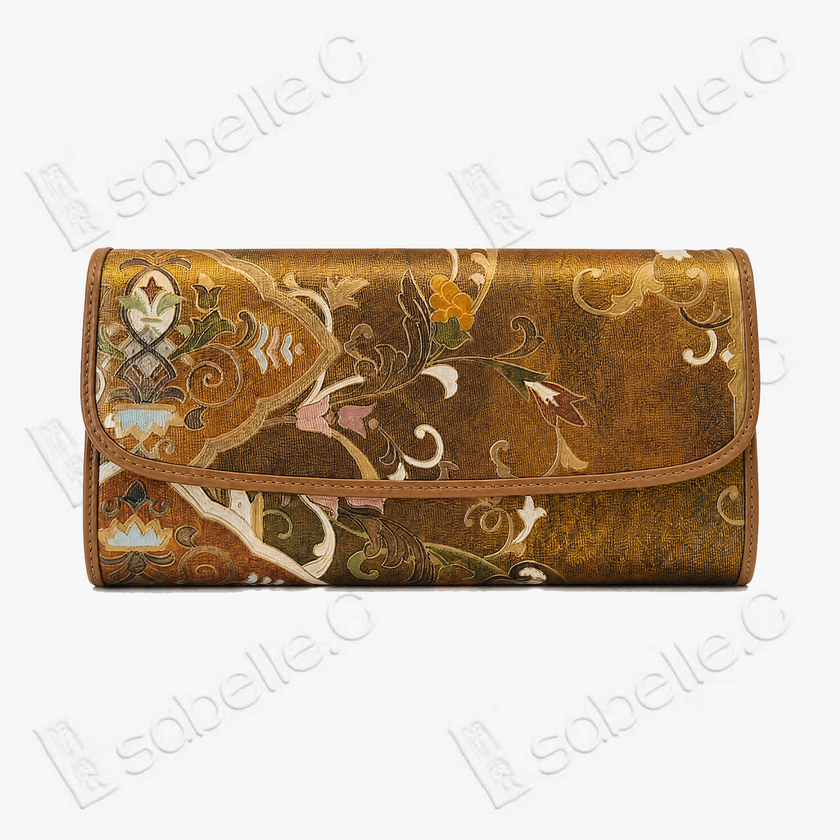 Kesi Leather‑Trim Clutch - 緙絲牛皮手拿包