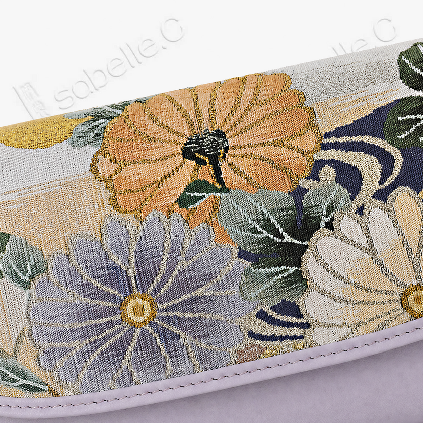 Kesi Leather‑Trim Clutch - 緙絲牛皮手拿包