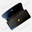 Kesi Leather‑Trim Clutch （Black / White） - 緙絲牛皮手拿包