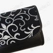 Kesi Leather‑Trim Clutch （Black / White） - 緙絲牛皮手拿包