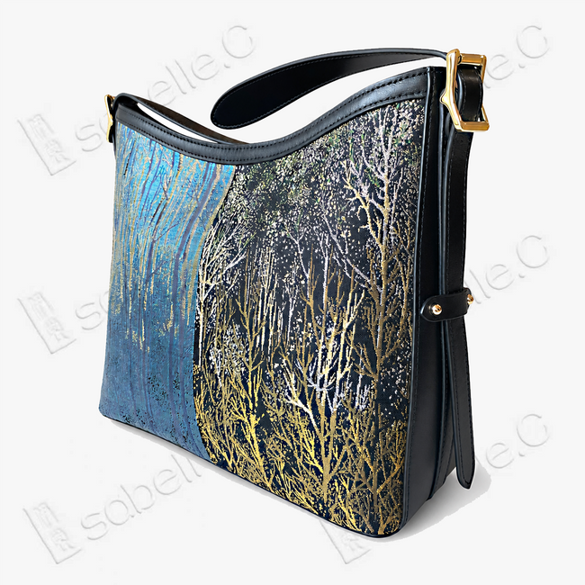 Kesi Colour‑Block Crossbody Tote - 緙絲托特包