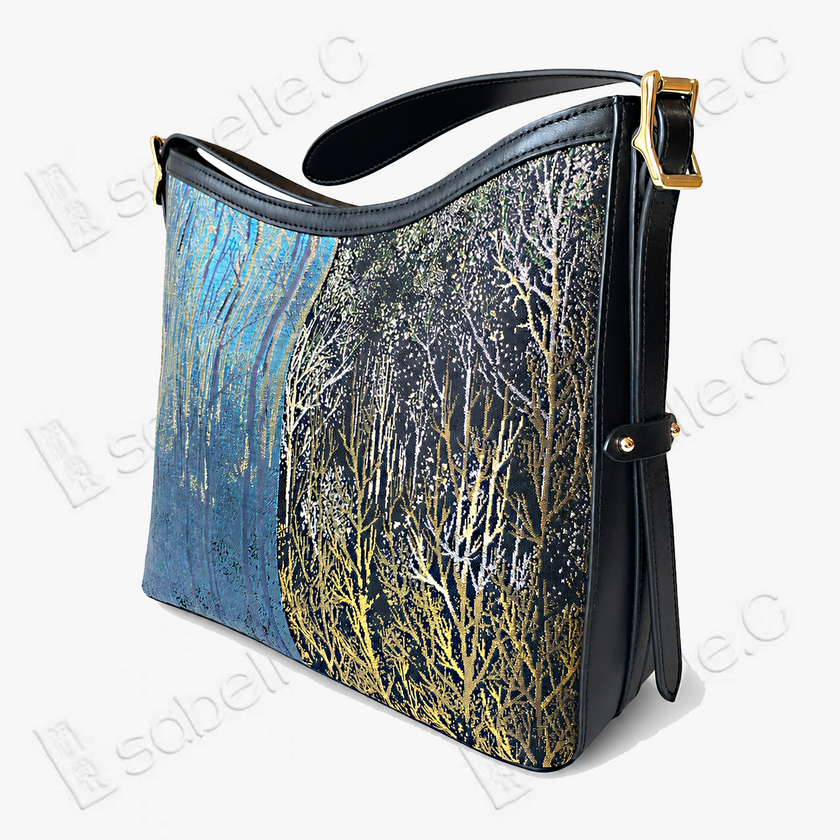 Kesi Colour‑Block Crossbody Tote - 緙絲托特包