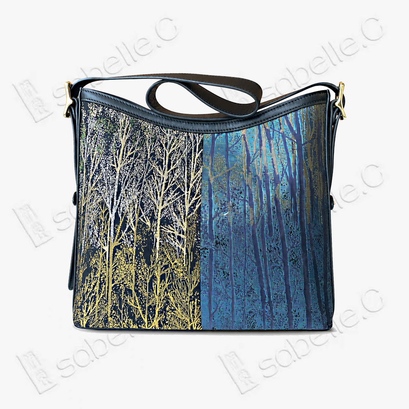 Kesi Colour‑Block Crossbody Tote - 緙絲托特包