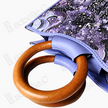 Kesi Lambskin Wooden‑Ring Tote - 緙絲羊皮木柄手提包