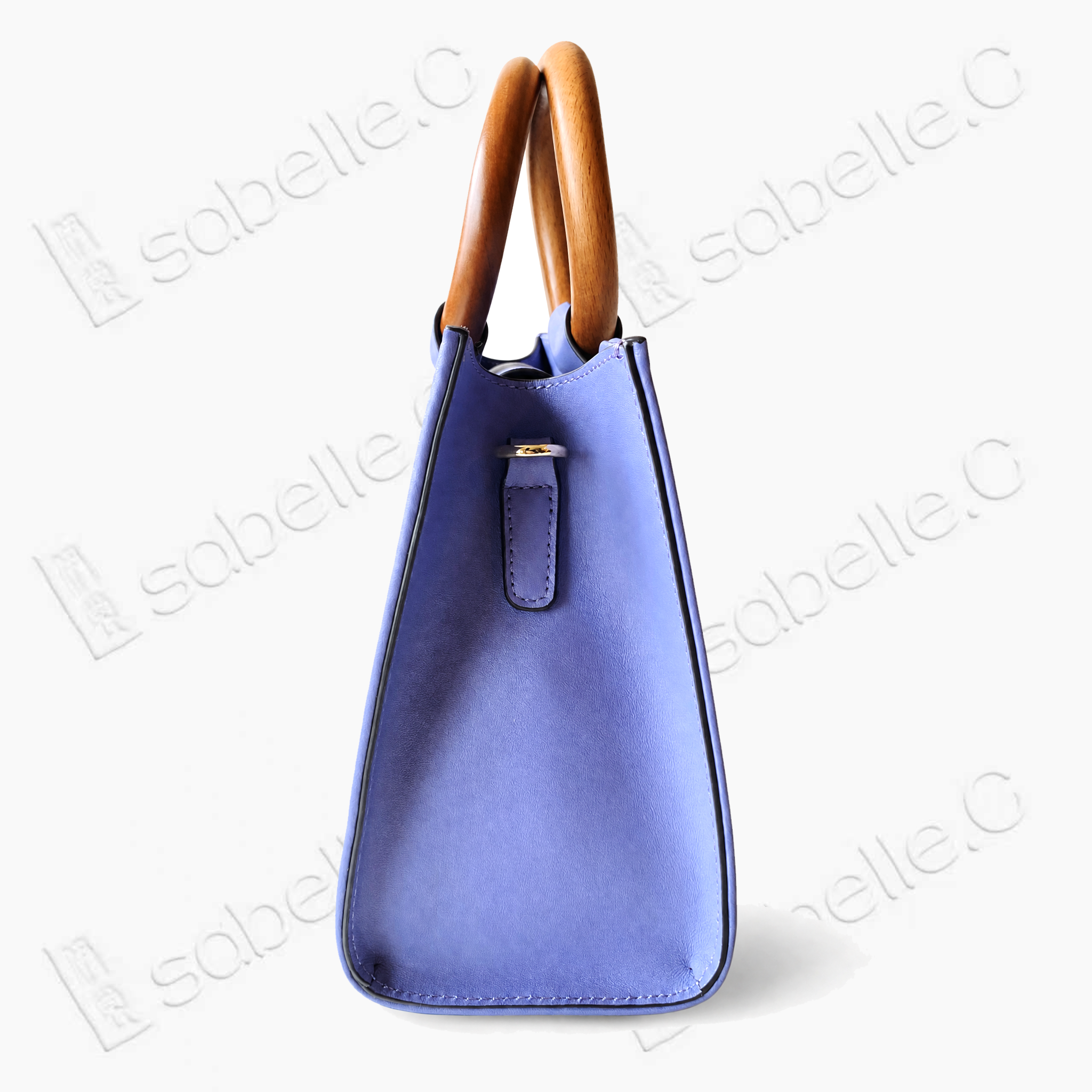 Kesi Lambskin Wooden‑Ring Tote - 緙絲羊皮木柄手提包