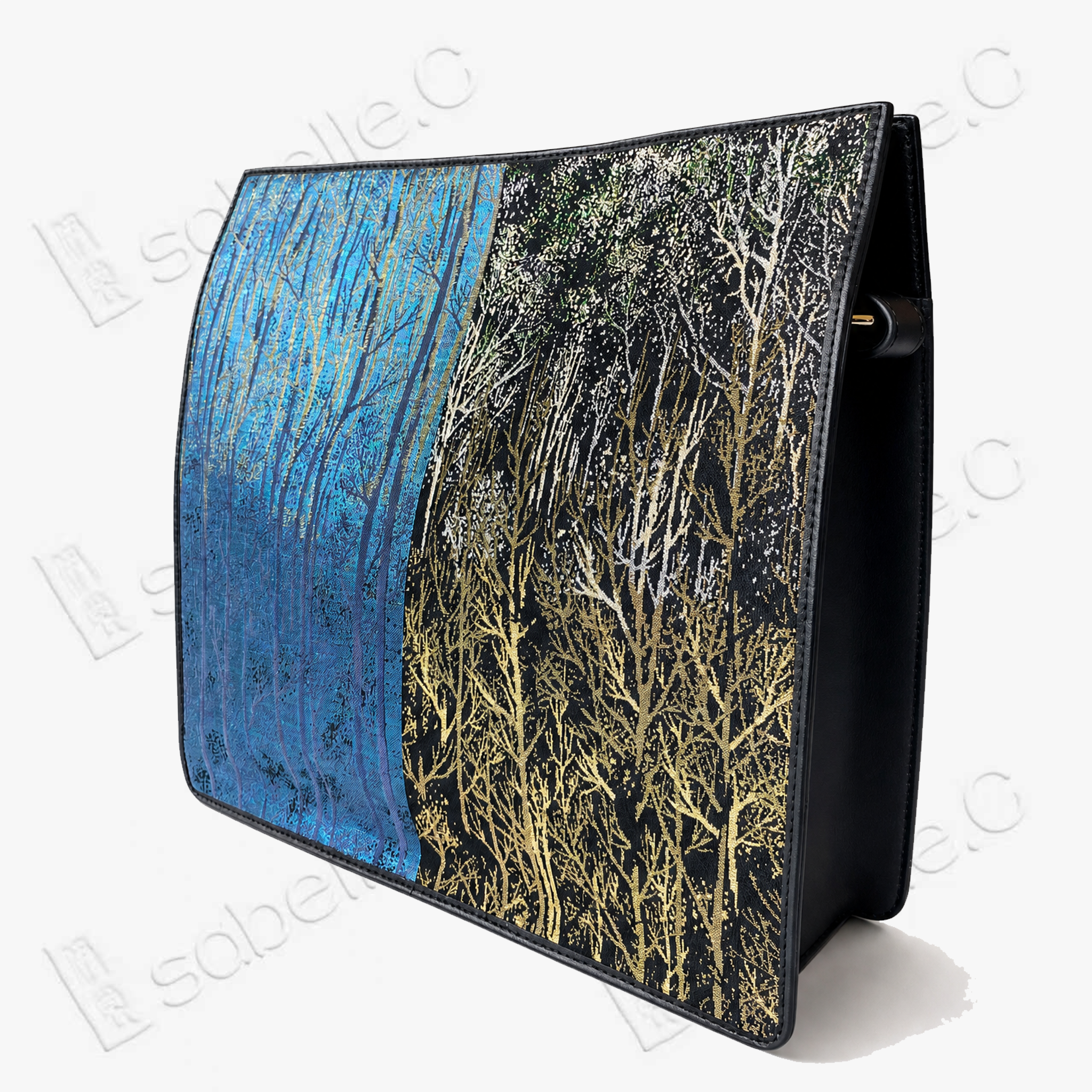Kesi Colour‑Block Crossbody Tote - 緙絲托特包