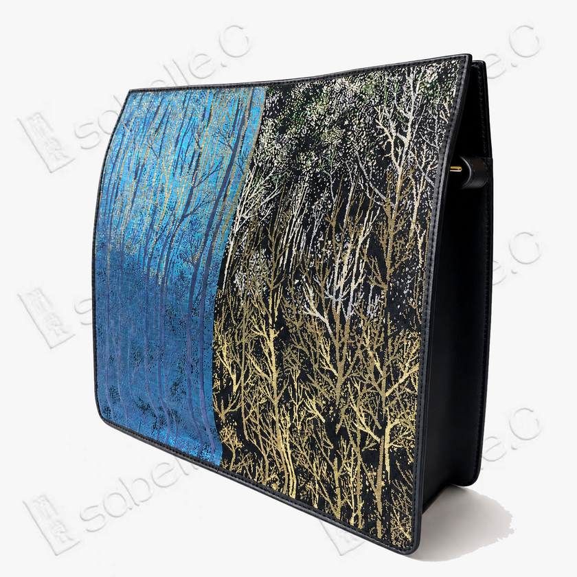 Kesi Colour‑Block Crossbody Tote - 緙絲托特包