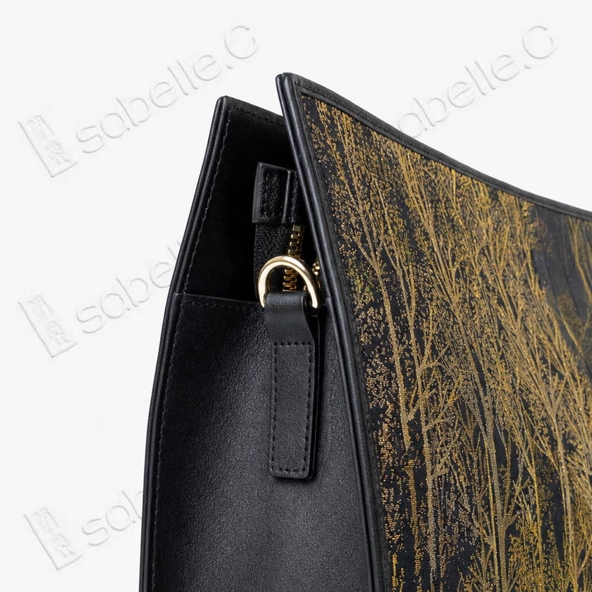 Kesi Colour‑Block Crossbody Tote - 緙絲托特包