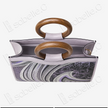 Kesi‑Tapestry Leather Wooden‑Ring Handbag - 緙絲牛皮木環手提包