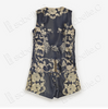 Vintage Silk Jacquard Sleeveless Vest Set