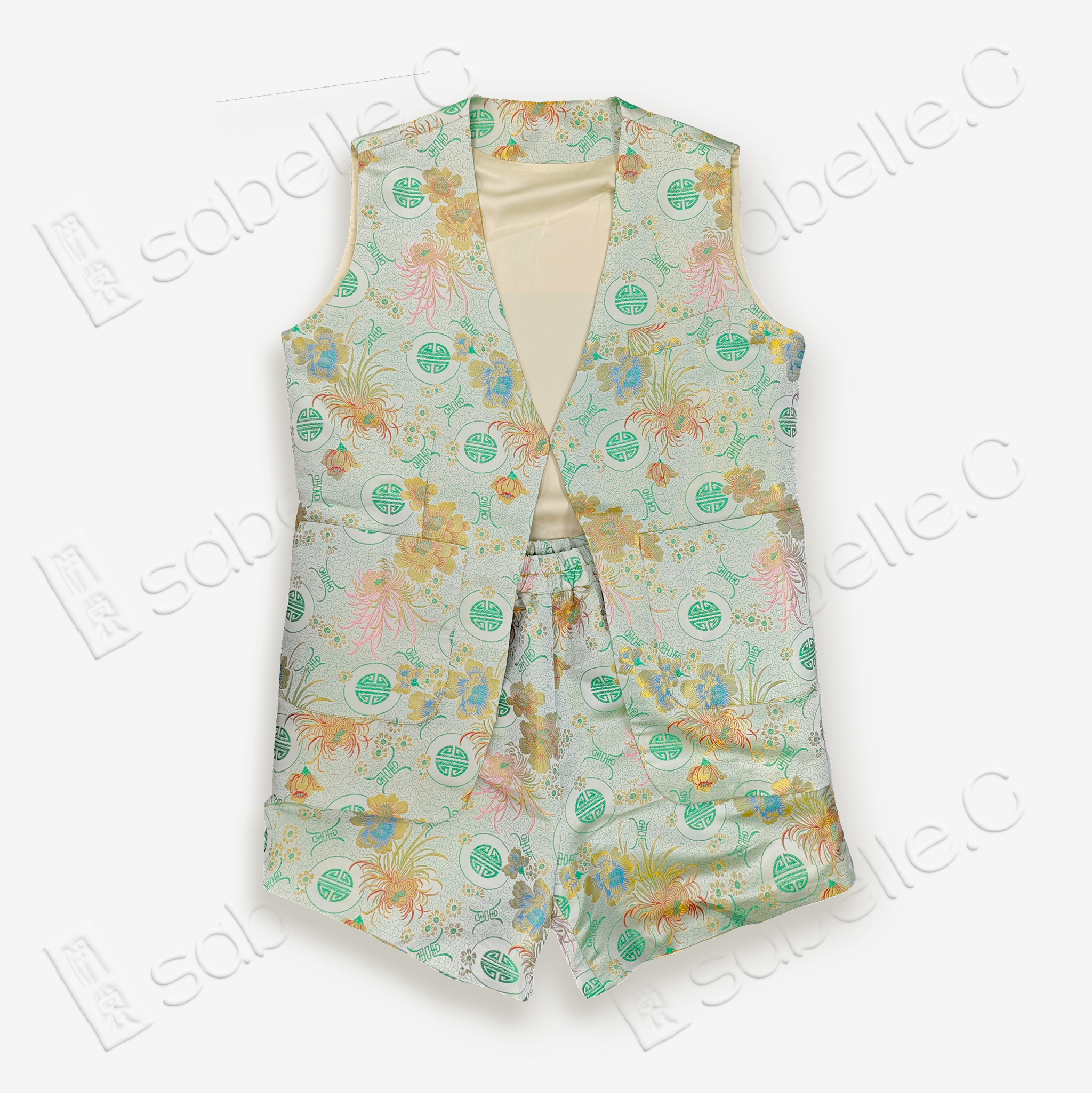 Song Brocade Vest&Shorts Set