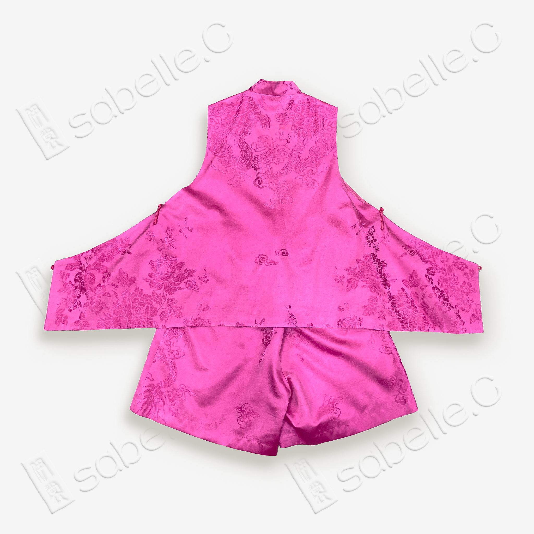 Jacquard SIlk Vest and Shorts Set