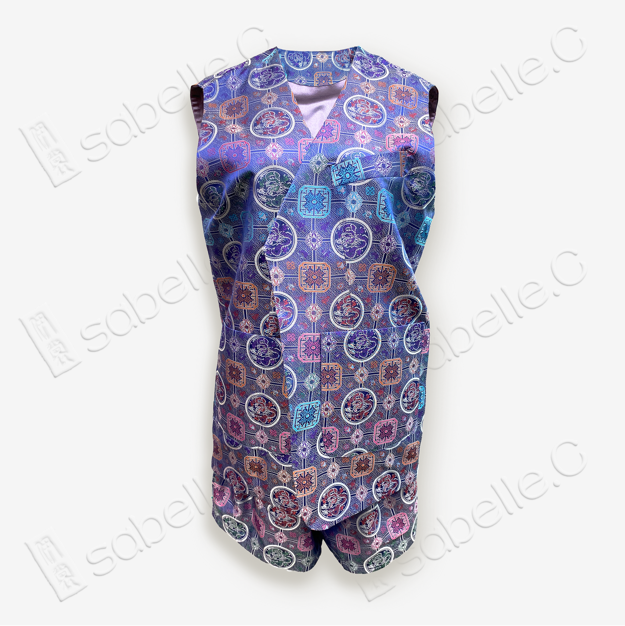 Song Brocade Vest&Shorts Set