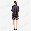 Obsidian Black Lilac Dragon Antique Silk Shorts -  「玄底紫龍 」古董真絲短褲