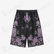 Obsidian Black Lilac Dragon Antique Silk Shorts -  「玄底紫龍 」古董真絲短褲