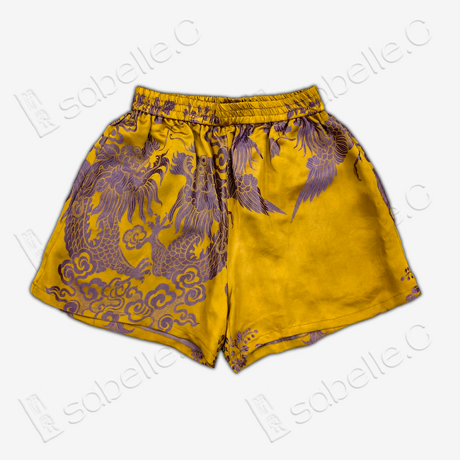 Silk Phoenix Pattern Shorts