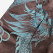Dark Abyss Cyan Twin Dragon Antique Silk Shorts - 「玄淵蒼龍」古董真絲短褲