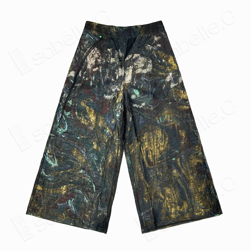 Gambiered Canton Silk Pants