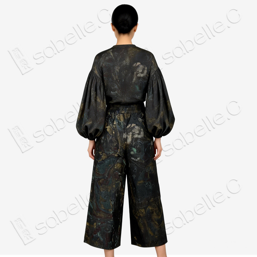 Gambiered Canton Silk Set - 龜裂紋香雲紗套裝
