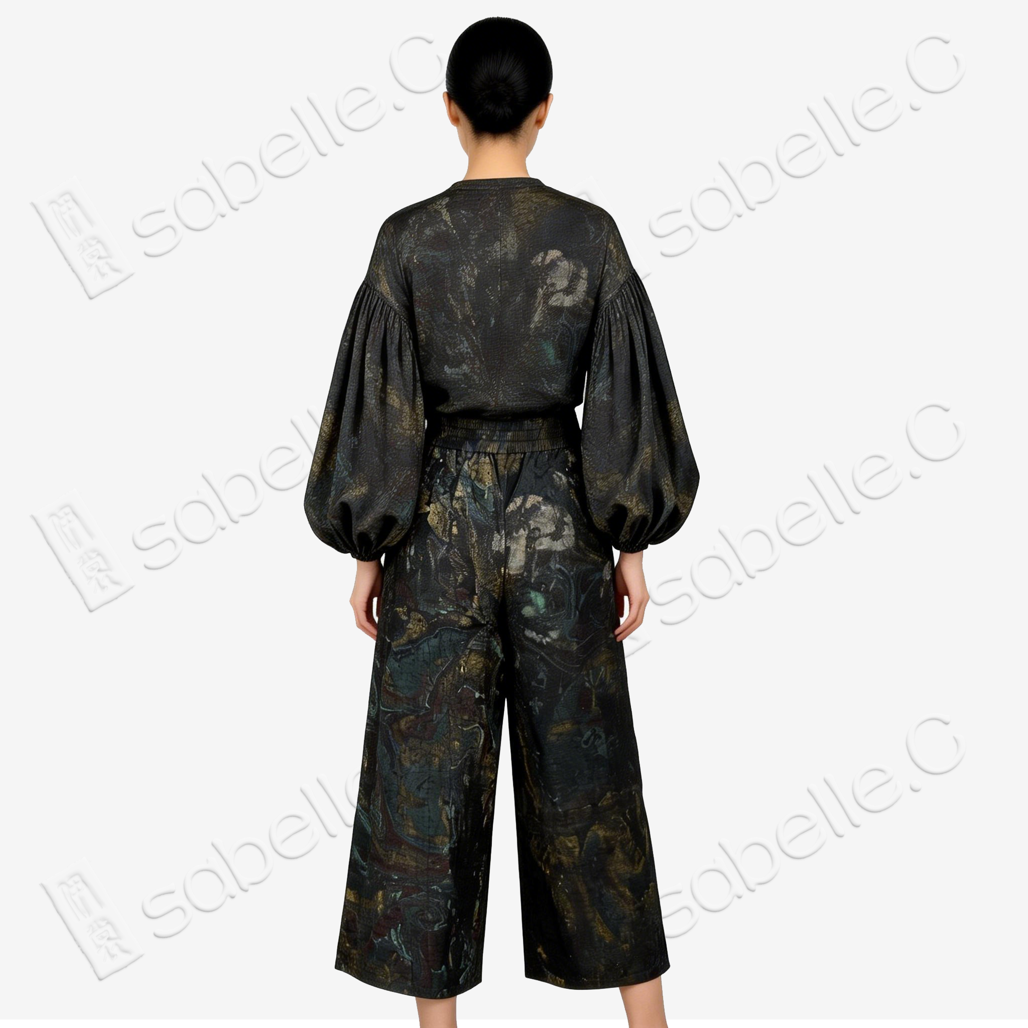Gambiered Canton Silk Pants
