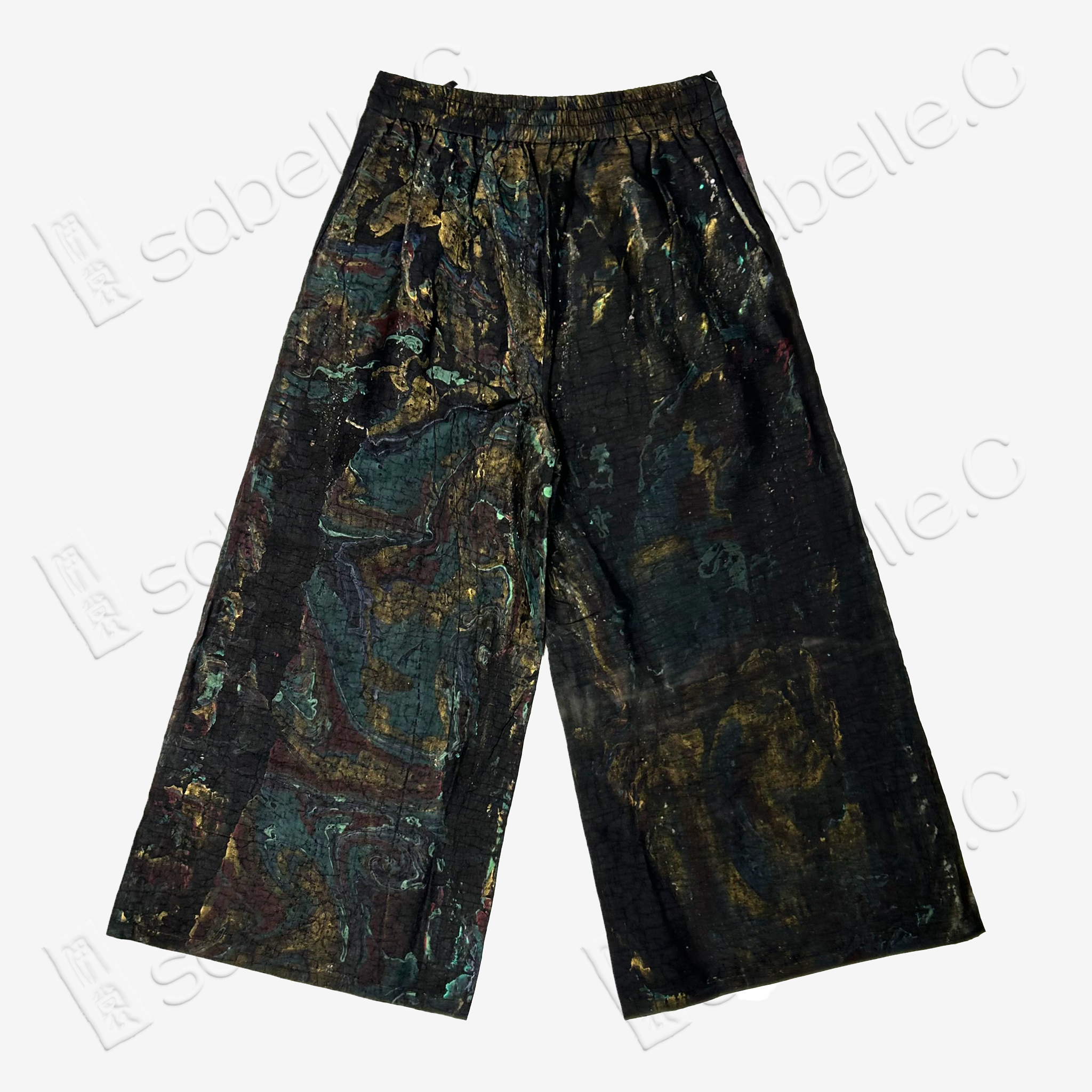 Gambiered Canton Silk Pants