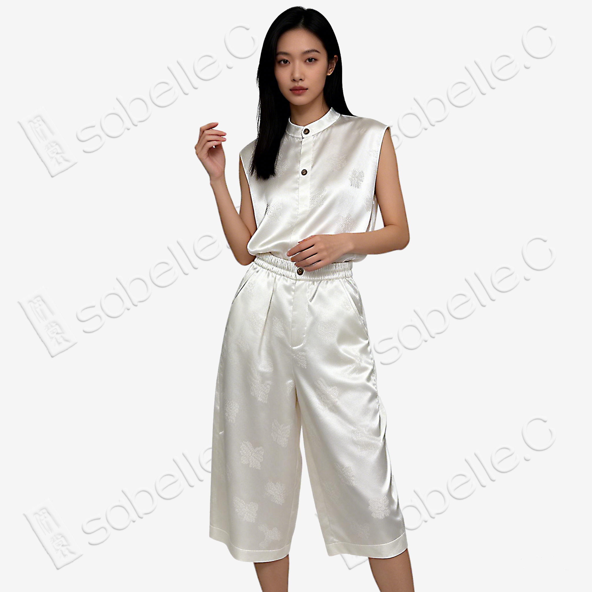 Luxury Silk Cropped Trousers