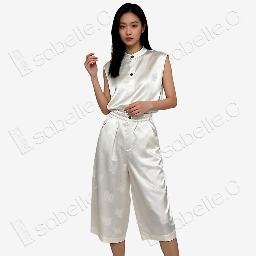 Luxury Silk Cropped Trousers