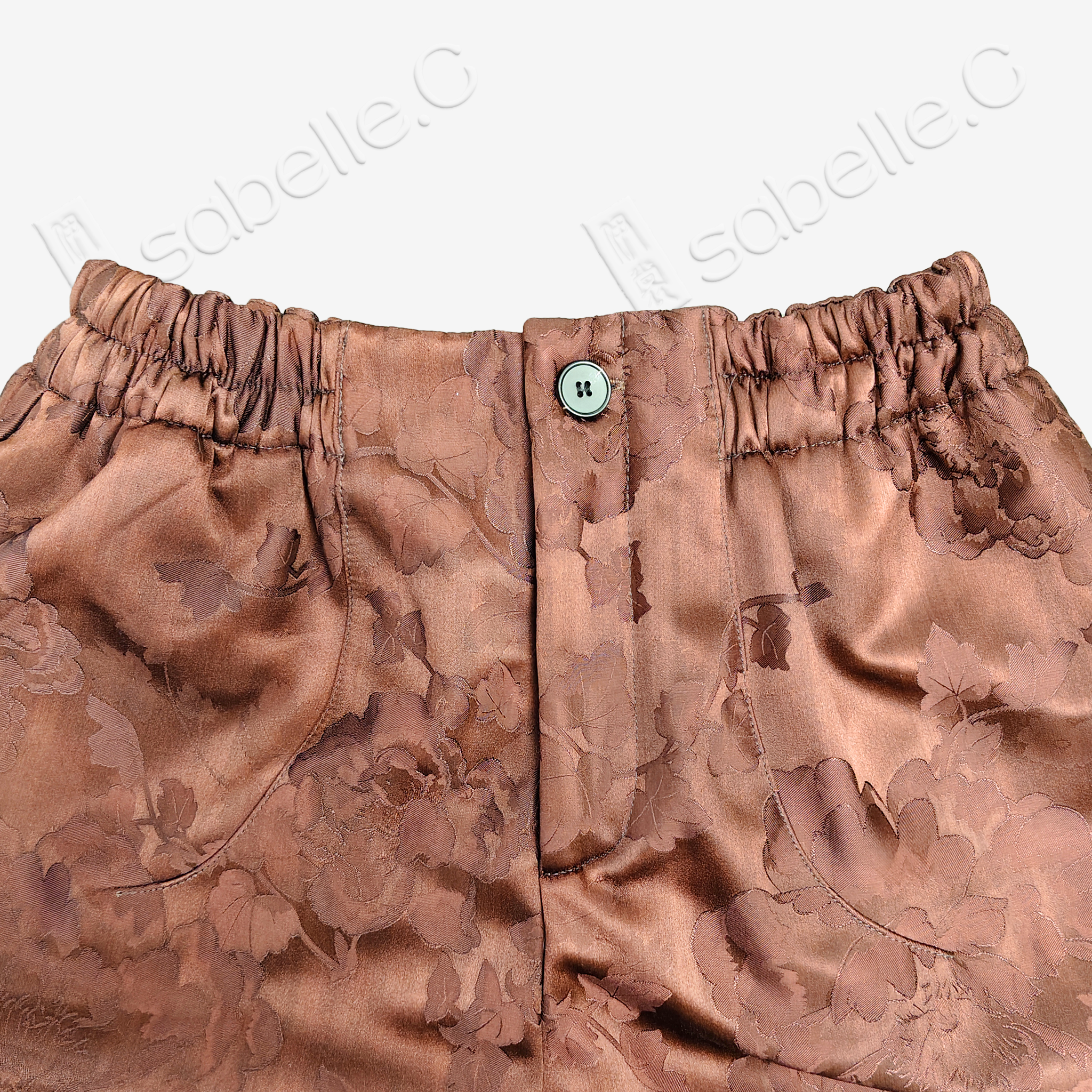 Floral Silk Elastic Wide-Leg Shorts - 檀紋真絲短褲