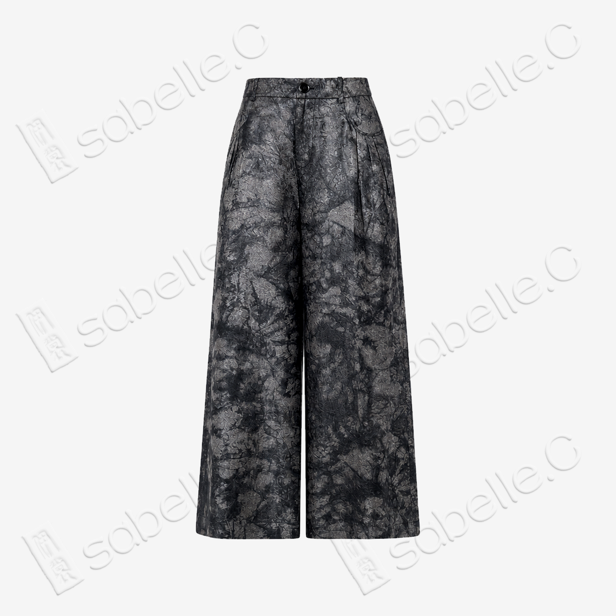 Heavy-silk Gambiered Canton Silk Wide‑Leg Trousers - 重磅香雲紗七分褲