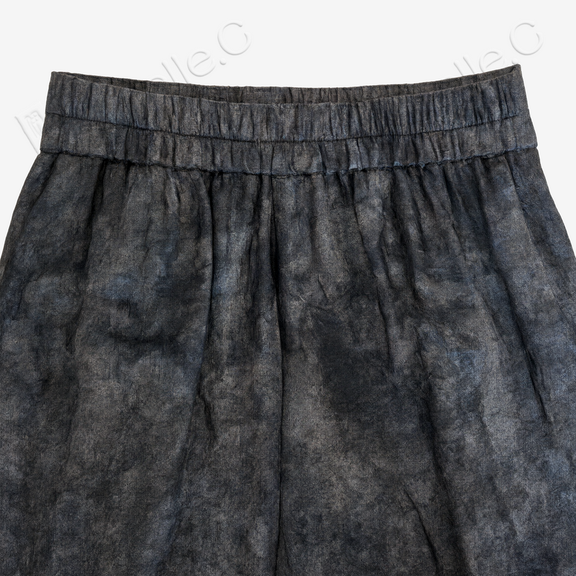 Heavy-silk Gambiered Canton Silk Wide‑Leg Trousers - 重磅香雲紗七分褲