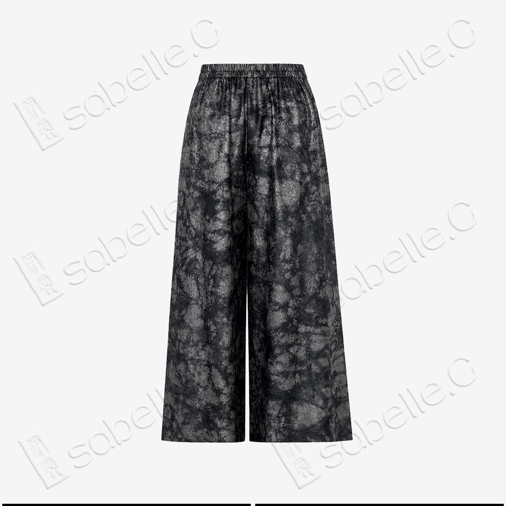 Heavy-silk Gambiered Canton Silk Wide‑Leg Trousers - 重磅香雲紗七分褲