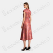 Crimson Sunset Clove Bloom Gambiered Canton Silk Qipao - 緋霞棠華香雲紗旗袍