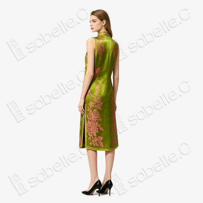 Dragon Peony Vintage Satin Qipao - 古董真絲老緞旗袍