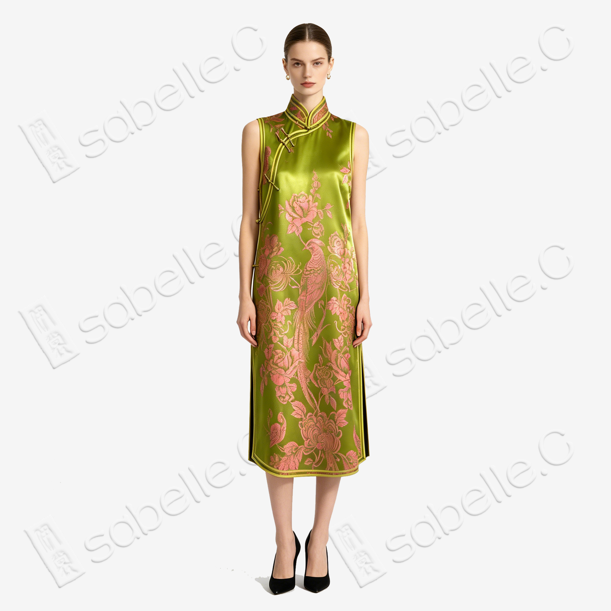 Dragon Peony Vintage Satin Qipao - 古董真絲老緞旗袍