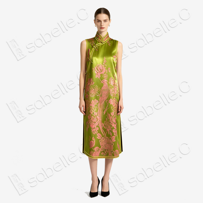 Dragon Peony Vintage Satin Qipao - 古董真絲老緞旗袍