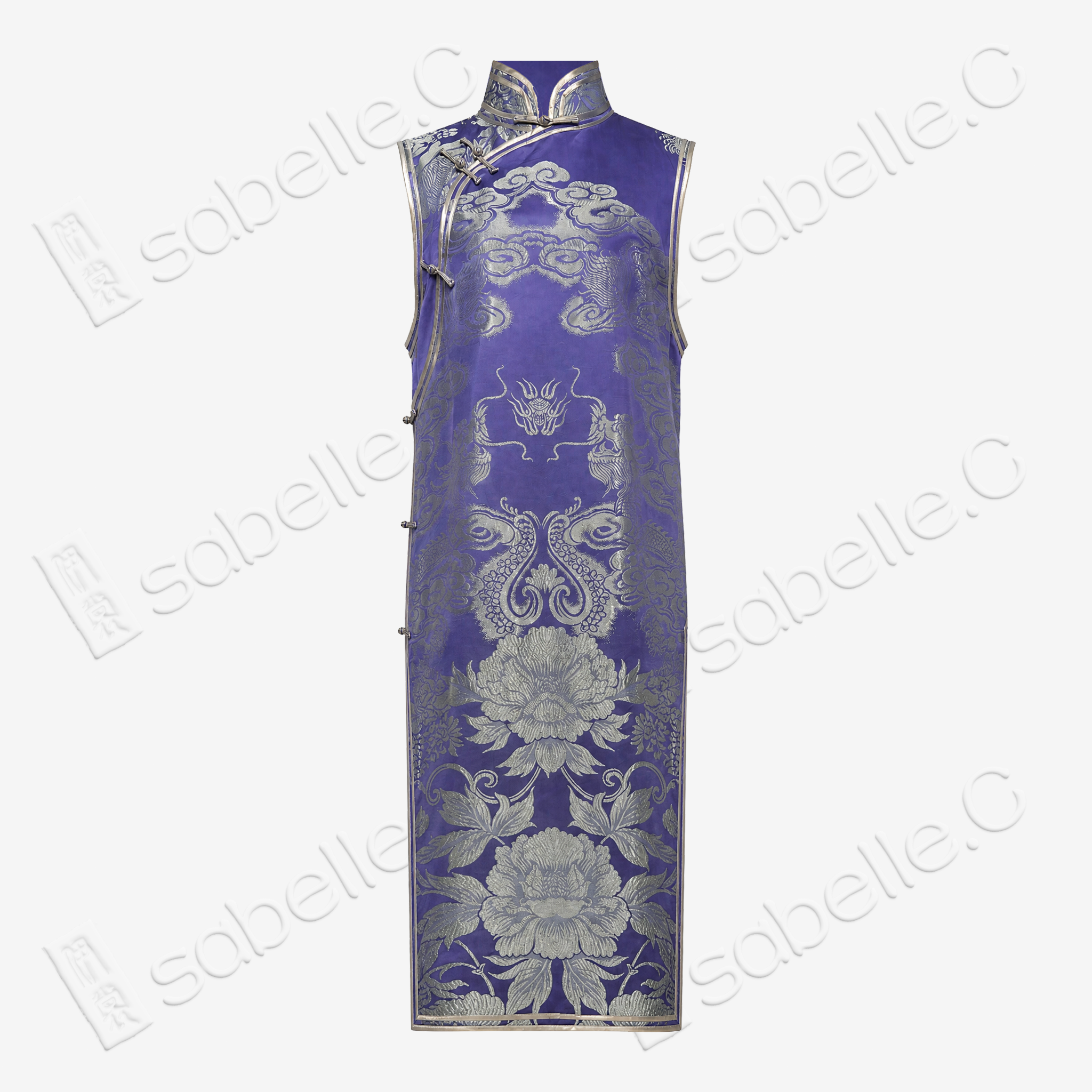 Dragon Peony Vintage Satin Qipao - 古董真絲老緞旗袍