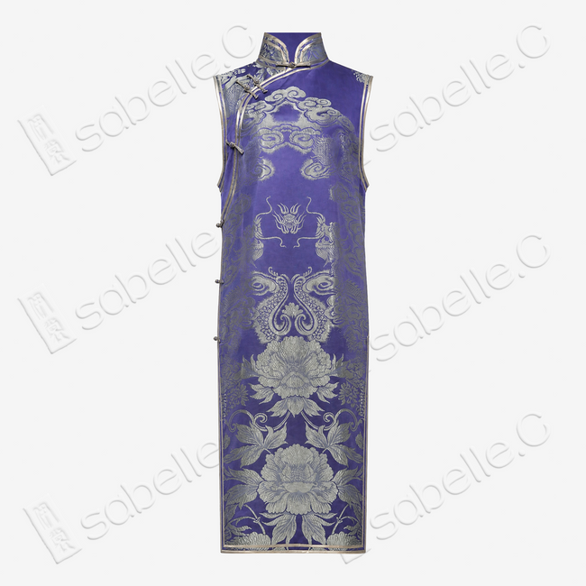 Dragon Peony Vintage Satin Qipao - 古董真絲老緞旗袍
